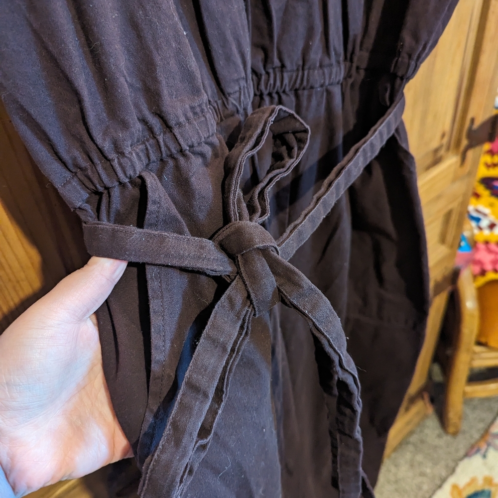 Brown/Wine v-neck Jumpsuit - Picture 4 of 6